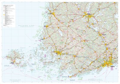 Tiekartta Länsi-Suomi 1:350 000