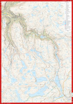 Høyfjellskart Aurlandsdalen & Finse 1:25 000