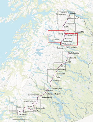 Kungsleden: Nikkaluokta, Ritsem & Vakkotavare 1:50 000