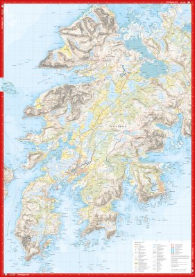 Høyfjellskart Lofoten: Vestvågøya – Leknes 1:30 000