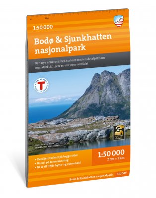 Turkart Bodø og Sjunkhatten Nasjonalpark 1:50 000